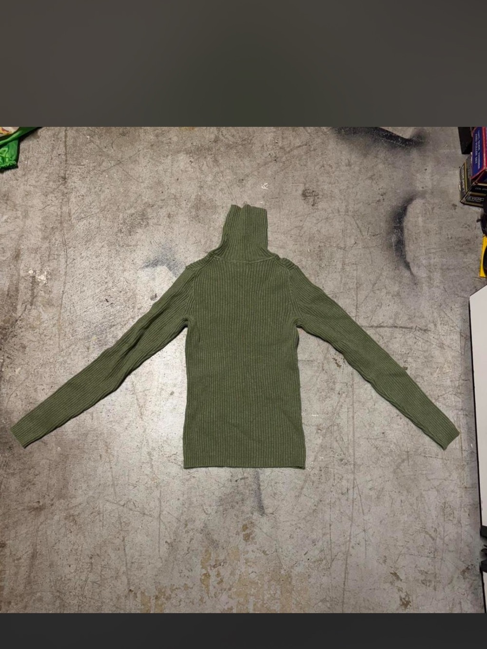GAP Olive Green Ribbed Men's Turtleneck Sweater